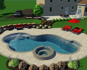 3D Pool Design in Brentwood